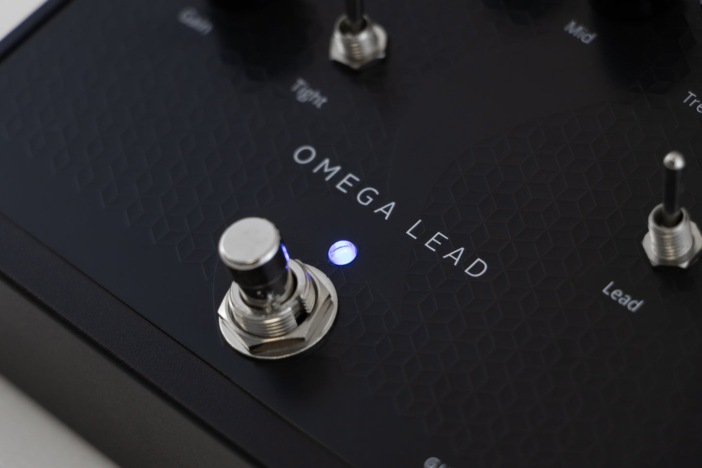 Omega Lead Preamp by Ghost Note Audio - Closeup of footswitch